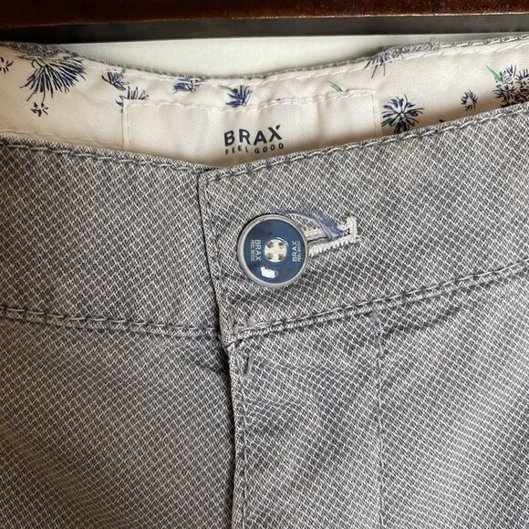 Brax Mens Bellevill Shorts Gray‎ Diamond Pattern Size 40 Stretch Chino Beach - Picture 5 of 15